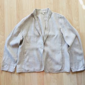 Eileen Fisher Linen Blend blazer w/ top stitching